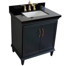 Load image into Gallery viewer, Bellaterra Home Vanity BellaTerra Home 31&quot; Single vanity in Dark Gray finish with Black galaxy and rectangle sink 400800-31-DG-BGR