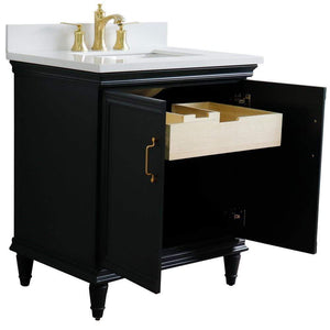Bellaterra Home Vanity BellaTerra Home 31" Single vanity in Dark Gray finish with White quartz and rectangle sink 400800-31-DG-WER