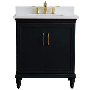 Bellaterra Home Vanity BellaTerra Home 31" Single vanity in Dark Gray finish with White quartz and rectangle sink 400800-31-DG-WER