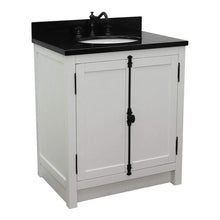 Load image into Gallery viewer, Bellaterra Home Vanity BellaTerra Home 31&quot; Single vanity in Glacier Ash Finish with Black Galaxy Top and Oval Sink 400100-GA-BGO