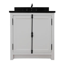 Load image into Gallery viewer, Bellaterra Home Vanity BellaTerra Home 31&quot; Single vanity in Glacier Ash Finish with Black Galaxy Top and Oval Sink 400100-GA-BGO