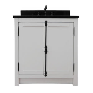Bellaterra Home Vanity BellaTerra Home 31" Single vanity in Glacier Ash Finish with Black Galaxy Top and Oval Sink 400100-GA-BGO