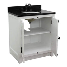 Load image into Gallery viewer, Bellaterra Home Vanity BellaTerra Home 31&quot; Single vanity in Glacier Ash Finish with Black Galaxy Top and Oval Sink 400100-GA-BGO