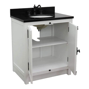 Bellaterra Home Vanity BellaTerra Home 31" Single vanity in Glacier Ash Finish with Black Galaxy Top and Oval Sink 400100-GA-BGO