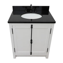 Load image into Gallery viewer, Bellaterra Home Vanity BellaTerra Home 31&quot; Single vanity in Glacier Ash Finish with Black Galaxy Top and Oval Sink 400100-GA-BGO