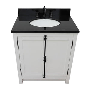 Bellaterra Home Vanity BellaTerra Home 31" Single vanity in Glacier Ash Finish with Black Galaxy Top and Oval Sink 400100-GA-BGO