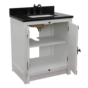 Bellaterra Home Vanity BellaTerra Home 31" Single vanity in Glacier Ash Finish with Black Galaxy Top and Rectangle Sink 400100-GA-BGR