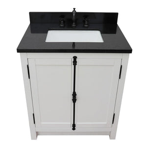Bellaterra Home Vanity BellaTerra Home 31" Single vanity in Glacier Ash Finish with Black Galaxy Top and Rectangle Sink 400100-GA-BGR