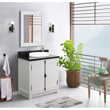 Load image into Gallery viewer, Bellaterra Home Vanity BellaTerra Home 31&quot; Single vanity in Glacier Ash Finish with Black Galaxy Top and Round Sink 400100-GA-BGRD