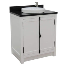 Load image into Gallery viewer, Bellaterra Home Vanity BellaTerra Home 31&quot; Single vanity in Glacier Ash Finish with Black Galaxy Top and Round Sink 400100-GA-BGRD