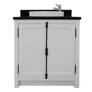 Bellaterra Home Vanity BellaTerra Home 31" Single vanity in Glacier Ash Finish with Black Galaxy Top and Round Sink 400100-GA-BGRD