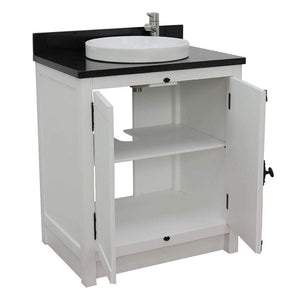 Bellaterra Home Vanity BellaTerra Home 31" Single vanity in Glacier Ash Finish with Black Galaxy Top and Round Sink 400100-GA-BGRD