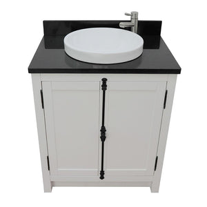 Bellaterra Home Vanity BellaTerra Home 31" Single vanity in Glacier Ash Finish with Black Galaxy Top and Round Sink 400100-GA-BGRD