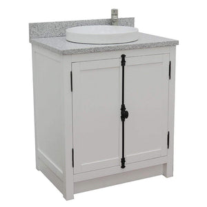 Bellaterra Home Vanity BellaTerra Home 31" Single vanity in Glacier Ash Finish with Gray Granite Top and Round Sink 400100-GA-GYRD