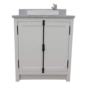 Bellaterra Home Vanity BellaTerra Home 31" Single vanity in Glacier Ash Finish with Gray Granite Top and Round Sink 400100-GA-GYRD