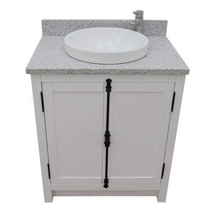 Bellaterra Home Vanity BellaTerra Home 31" Single vanity in Glacier Ash Finish with Gray Granite Top and Round Sink 400100-GA-GYRD