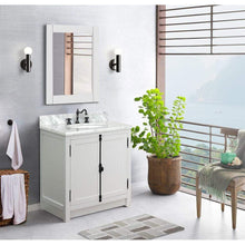 Load image into Gallery viewer, Bellaterra Home Vanity BellaTerra Home 31&quot; Single vanity in Glacier Ash finish with White Carrara top and Oval Sink 400100-GA-WMO
