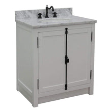 Load image into Gallery viewer, Bellaterra Home Vanity BellaTerra Home 31&quot; Single vanity in Glacier Ash finish with White Carrara top and Oval Sink 400100-GA-WMO