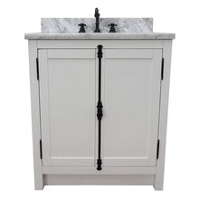 Load image into Gallery viewer, Bellaterra Home Vanity BellaTerra Home 31&quot; Single vanity in Glacier Ash finish with White Carrara top and Oval Sink 400100-GA-WMO