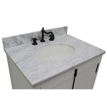 Load image into Gallery viewer, Bellaterra Home Vanity BellaTerra Home 31&quot; Single vanity in Glacier Ash finish with White Carrara top and Oval Sink 400100-GA-WMO