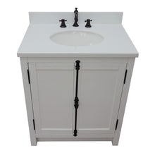 Load image into Gallery viewer, Bellaterra Home Vanity BellaTerra Home 31&quot; Single vanity in Glacier Ash finish with White Quartz Top and Oval Sink