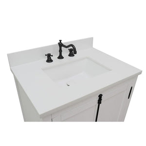 Bellaterra Home Vanity BellaTerra Home 31" Single Vanity in Glacier Ash Finish with White Quartz Top and Rectangle Sink 400100-GA-WER