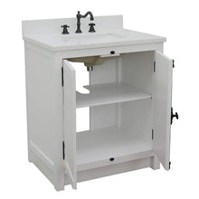 Load image into Gallery viewer, Bellaterra Home Vanity BellaTerra Home 31&quot; Single Vanity in Glacier Ash Finish with White Quartz Top and Rectangle Sink 400100-GA-WER
