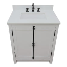 Load image into Gallery viewer, Bellaterra Home Vanity BellaTerra Home 31&quot; Single Vanity in Glacier Ash Finish with White Quartz Top and Rectangle Sink 400100-GA-WER