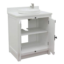Load image into Gallery viewer, Bellaterra Home Vanity BellaTerra Home 31&quot; Single vanity in Glacier Ash finish with White Quartz Top and Round Sink 400100-GA-WERD