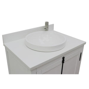 Bellaterra Home Vanity BellaTerra Home 31" Single vanity in Glacier Ash finish with White Quartz Top and Round Sink 400100-GA-WERD