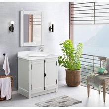 Load image into Gallery viewer, Bellaterra Home Vanity BellaTerra Home 31&quot; Single vanity in Glacier Ash finish with White Quartz Top and Round Sink 400100-GA-WERD