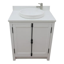 Load image into Gallery viewer, Bellaterra Home Vanity BellaTerra Home 31&quot; Single vanity in Glacier Ash finish with White Quartz Top and Round Sink 400100-GA-WERD