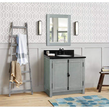 Load image into Gallery viewer, Bellaterra Home Vanity BellaTerra Home 31&quot; Single vanity in Gray Ash finish with Black Galaxy top and Oval Sink 400100-GYA-BGO