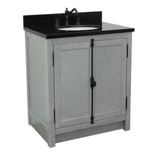Load image into Gallery viewer, Bellaterra Home Vanity BellaTerra Home 31&quot; Single vanity in Gray Ash finish with Black Galaxy top and Oval Sink 400100-GYA-BGO