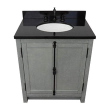 Load image into Gallery viewer, Bellaterra Home Vanity BellaTerra Home 31&quot; Single vanity in Gray Ash finish with Black Galaxy top and Oval Sink 400100-GYA-BGO