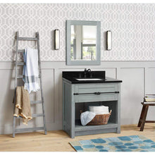 Load image into Gallery viewer, Bellaterra Home Vanity BellaTerra Home 31&quot; Single vanity in Gray Ash finish with Black Galaxy top and Rectangle Sink 400101-GYA-BGR