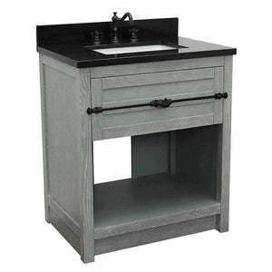 Bellaterra Home Vanity BellaTerra Home 31" Single vanity in Gray Ash finish with Black Galaxy top and Rectangle Sink 400101-GYA-BGR