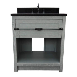 Bellaterra Home Vanity BellaTerra Home 31" Single vanity in Gray Ash finish with Black Galaxy top and Rectangle Sink 400101-GYA-BGR