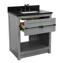Load image into Gallery viewer, Bellaterra Home Vanity BellaTerra Home 31&quot; Single vanity in Gray Ash finish with Black Galaxy top and Rectangle Sink 400101-GYA-BGR