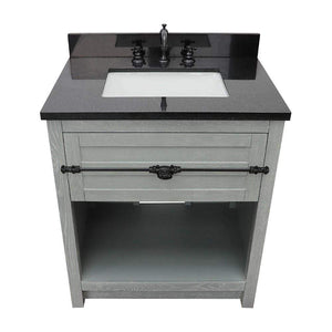 Bellaterra Home Vanity BellaTerra Home 31" Single vanity in Gray Ash finish with Black Galaxy top and Rectangle Sink 400101-GYA-BGR