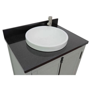 Bellaterra Home Vanity BellaTerra Home 31" Single vanity in Gray Ash finish with Black Galaxy top and Round Sink 400100-GYA-BGRD
