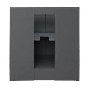 Bellaterra Home Vanity BellaTerra Home 31" Single vanity in Gray Ash finish with Black Galaxy top and Round Sink 400100-GYA-BGRD