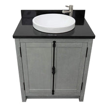 Load image into Gallery viewer, Bellaterra Home Vanity BellaTerra Home 31&quot; Single vanity in Gray Ash finish with Black Galaxy top and Round Sink 400100-GYA-BGRD