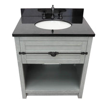 Load image into Gallery viewer, Bellaterra Home Vanity BellaTerra Home 31&quot; Single vanity in Gray Ash finish with Black Galaxy topand Oval Sink 400101-GYA-BGO