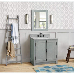 Bellaterra Home Vanity BellaTerra Home 31" Single vanity in Gray Ash finish with Gray granite top and Rectangle Sink 400100-GYA-GYR