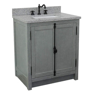 Bellaterra Home Vanity BellaTerra Home 31" Single vanity in Gray Ash finish with Gray granite top and Rectangle Sink 400100-GYA-GYR
