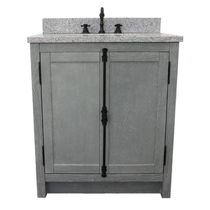 Bellaterra Home Vanity BellaTerra Home 31" Single vanity in Gray Ash finish with Gray granite top and Rectangle Sink 400100-GYA-GYR