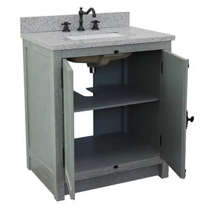 Bellaterra Home Vanity BellaTerra Home 31" Single vanity in Gray Ash finish with Gray granite top and Rectangle Sink 400100-GYA-GYR