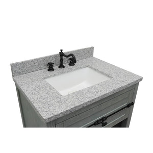 Bellaterra Home Vanity BellaTerra Home 31" Single vanity in Gray Ash finish with Gray granite top and Rectangle Sink 400101-GYA-GYR