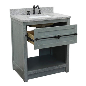 Bellaterra Home Vanity BellaTerra Home 31" Single vanity in Gray Ash finish with Gray granite top and Rectangle Sink 400101-GYA-GYR